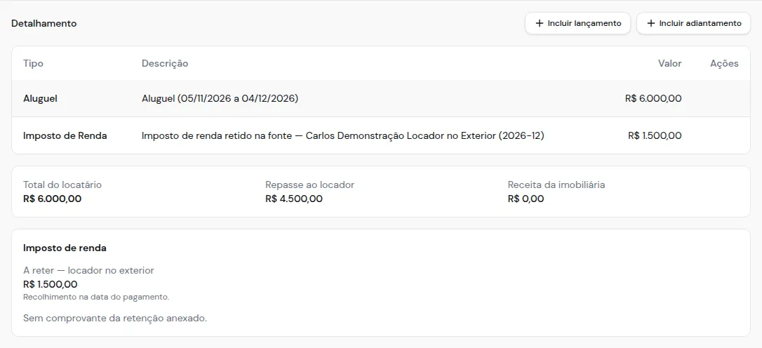 Parcela com dono no exterior e procuração: imposto de 25% e aviso de recolhimento na data do pagamento